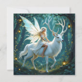 Fairy and White Deer Magical Forest Kaart (Voorkant)