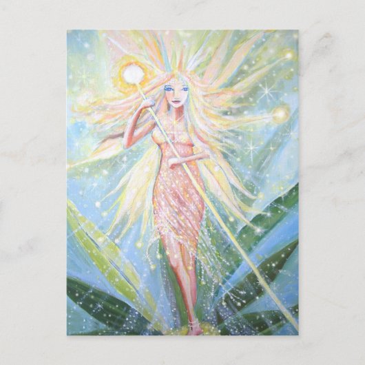Fairy Art briefkaart - "Crystal Lights Fairy" (Voorkant)