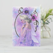 Fairy art nouveau notecard bedankkaart (Staand voorkant)