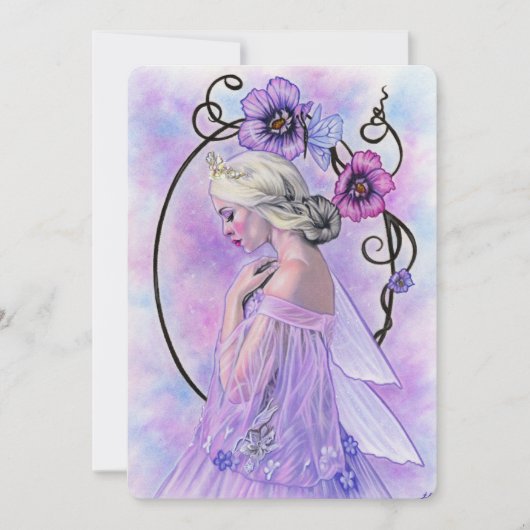 Fairy art nouveau notecard bedankkaart (Voorkant)