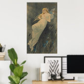  Fairy Art Nouveau Print, Retro Poster (Thuiskantoor)