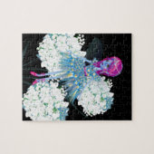 Fairy Art van LeahG Blauw roze zwart wit Legpuzzel (Horizontaal)
