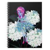 Fairy Art van LeahG Blauw roze zwart wit Notitieboek (Voorkant)