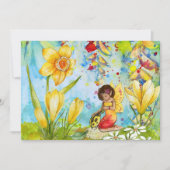 Fairy art waterverf girl op verjaardagsfeestje kaart (Voorkant)