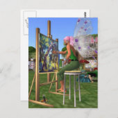 Fairy Artist Briefkaart (Voorkant / Achterkant)