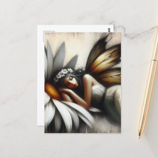 Fairy Asleep op een Daisy Flower Briefkaart