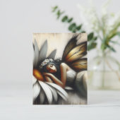 Fairy Asleep op een Daisy Flower Briefkaart (Staand voorkant)