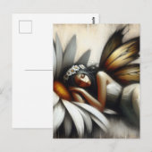 Fairy Asleep op een Daisy Flower Briefkaart (Voorkant / Achterkant)