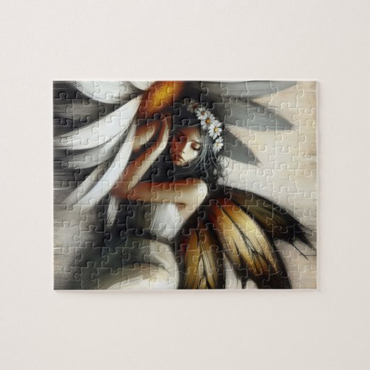 Fairy Asleep op een Daisy Flower Legpuzzel (Horizontaal)