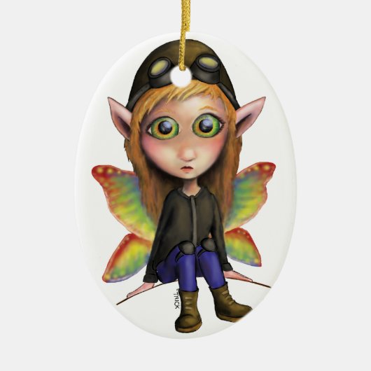 Fairy Aviator Keramisch Ornament (Voorkant)
