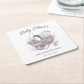 Fairy Baby kinderwagen Baby shower Kartonnen Onderzetters (Schuin)