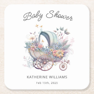 Fairy Baby kinderwagen Baby shower Kartonnen Onderzetters