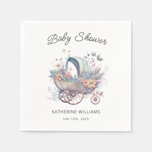 Fairy Baby kinderwagen Baby shower Servet (Voorkant)