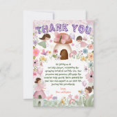 Fairy Baby Meisje Douche Bloem Thee Party Bedankkaart (Voorkant)