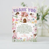 Fairy Baby Meisje Douche Bloem Thee Party Bedankkaart (Staand voorkant)