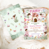 Fairy Baby Meisje Douche Roze Bloemen Kaart