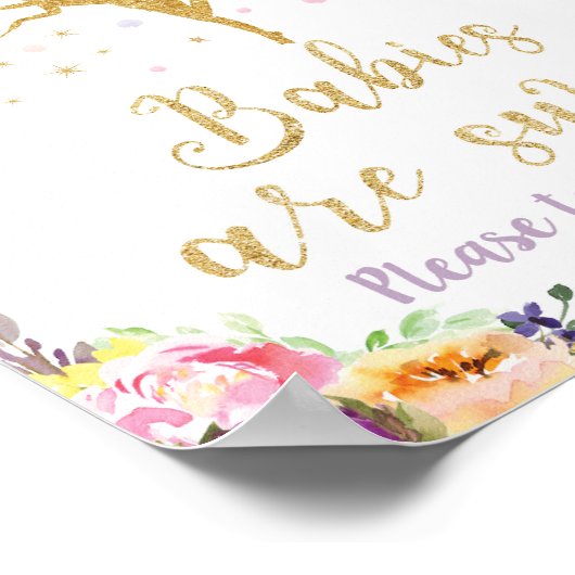 Fairy Baby shower behandelt favoriete Sign Baby Gi Poster (Hoek)