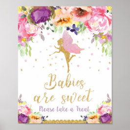 Fairy Baby shower behandelt favoriete Sign Baby Gi Poster
