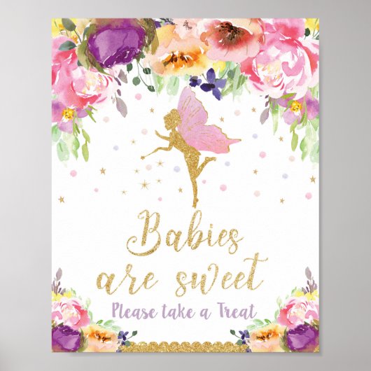 Fairy Baby shower behandelt favoriete Sign Baby Gi Poster (Voorkant)