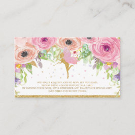 Fairy Baby shower Books for Baby Neem een boekenka Informatiekaartje