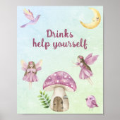 Fairy baby shower Drinks Poster (Voorkant)