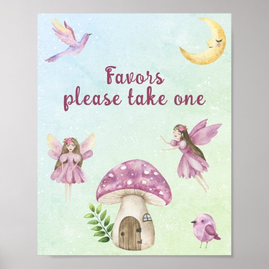 Fairy baby shower Favors Poster (Voorkant)