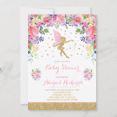 Fairy Baby shower Invitation Floral Fairy Shower Kaart (Voorkant)
