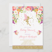 Fairy Baby shower Invitation Floral Fairy Shower Kaart (Voorkant)