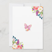 Fairy Baby shower Invitation Floral Fairy Shower Kaart (Achterkant)