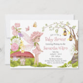 Fairy Baby shower Invitation Floral Fairy Shower Kaart (Voorkant)