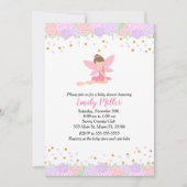 Fairy Baby shower Invitation Gold Pink Kaart (Voorkant)