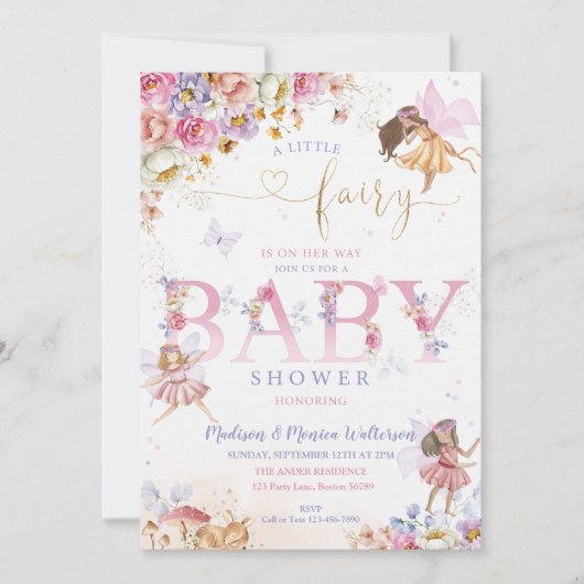 Fairy Baby shower Invitation Kaart (Voorkant)