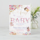 Fairy Baby shower Invitation Kaart (Staand voorkant)