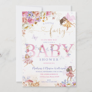 Fairy Baby shower Invitation Kaart