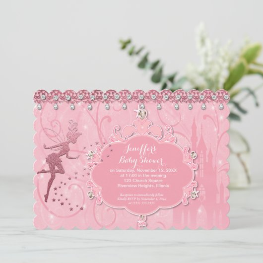 Fairy Baby shower Invitation Kaart (Staand voorkant)