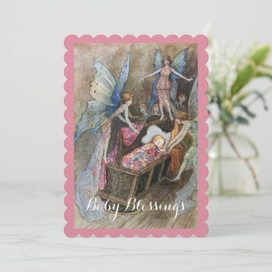 Fairy Baby shower Kaart (Staand voorkant)