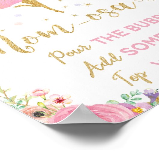 Fairy Baby shower Mimosa Bar Baby Girl Floral Poster (Hoek)