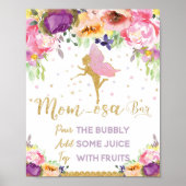 Fairy Baby shower Mimosa Bar Baby Girl Floral Poster (Voorkant)