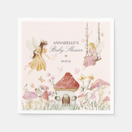 Fairy Baby shower Party Tafel Decor Servet (Voorkant)