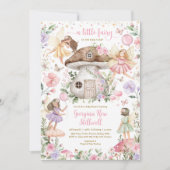 Fairy Baby shower Pink Lavender Flower Tea Party Kaart (Voorkant)