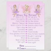 Fairy Baby shower roze illustratiepartij game (Voorkant / Achterkant)