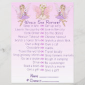 Fairy Baby shower roze illustratiepartij game (Voorkant)
