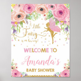 Fairy Baby shower Welkomstteken Poster Girl
