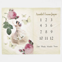 Fairy Ballerina Baby eerste jaar Milestone Blanket