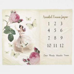 Fairy Ballerina Baby eerste jaar Milestone Blanket Fleece Deken
