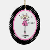 Fairy Ballerina Big Sister Kerstversiering Keramisch Ornament (Rechts)
