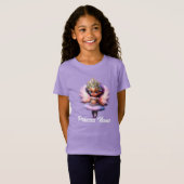 Fairy ballerina prinses roze flutter vleugels paar t-shirt (Voorkant volledig)