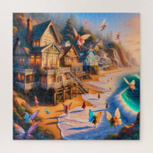 Fairy Beach Cottages at Golden Sunset