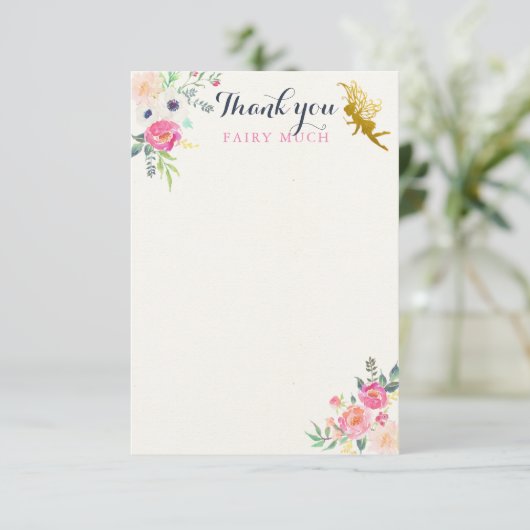 Fairy Bedankt voor je briefkaart (Staand voorkant)