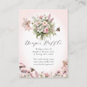 Fairy Bee Floral Bouquet Diaper Raffle Baby Girl Informatiekaartje (Voorkant)